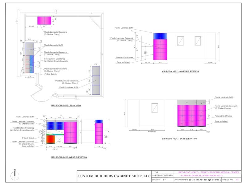 I will draw detailed cabinet and kitchen interior in autocad